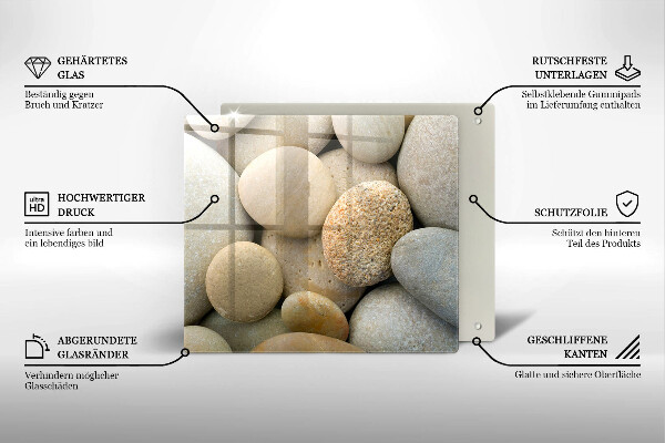 Tagliere in vetro temperato Modello di pietre ovali