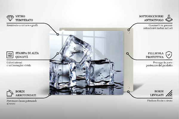 Tagliere in vetro temperato Cubetti di ghiaccio