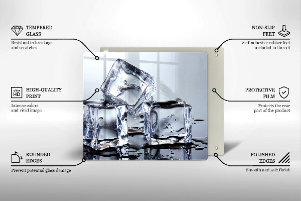 Tagliere in vetro temperato Cubetti di ghiaccio