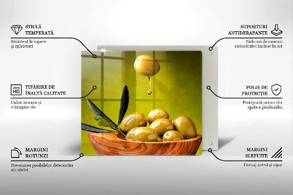 Tagliere in vetro temperato Olive gustose