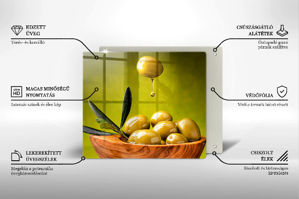 Tagliere in vetro temperato Olive gustose