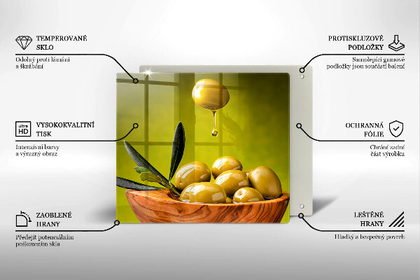 Tagliere in vetro temperato Olive gustose