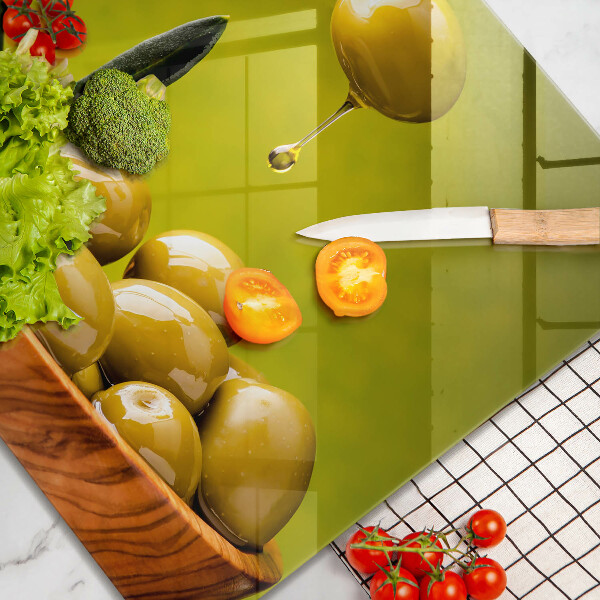 Tagliere in vetro temperato Olive gustose