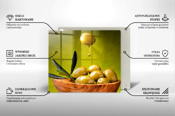 Tagliere in vetro temperato Olive gustose