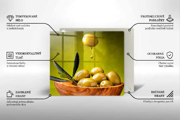 Tagliere in vetro temperato Olive gustose