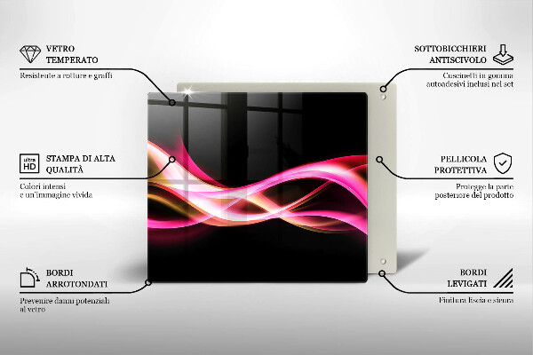 Tagliere in vetro temperato Fumo al neon astratto