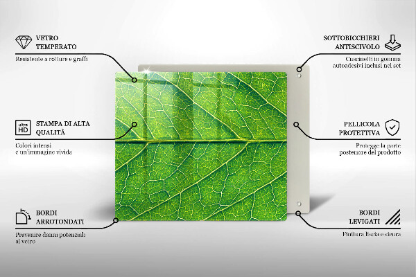Tagliere in vetro temperato Vene delle foglie naturali