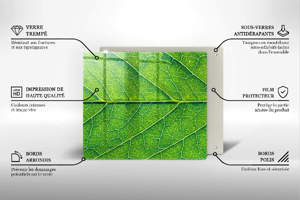 Tagliere in vetro temperato Vene delle foglie naturali