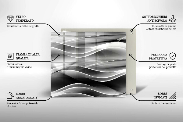 Tagliere in vetro temperato Linee astratte di fumo