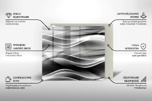 Tagliere in vetro temperato Linee astratte di fumo