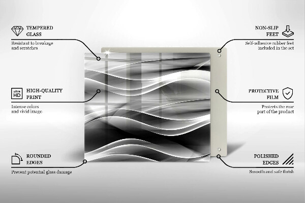 Tagliere in vetro temperato Linee astratte di fumo