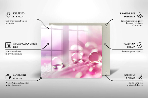 Tagliere in vetro temperato Petali di fiori di rugiada