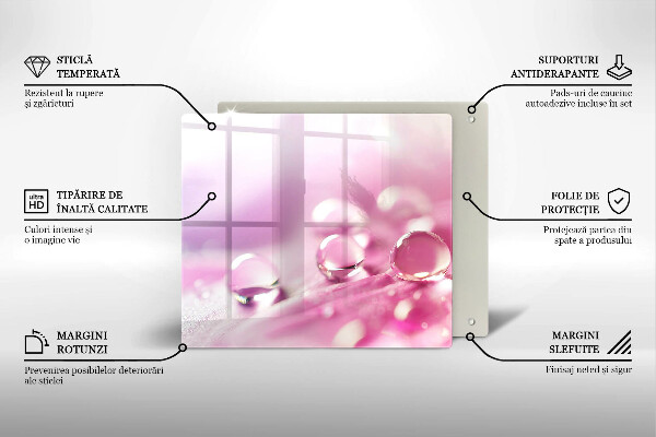 Tagliere in vetro temperato Petali di fiori di rugiada