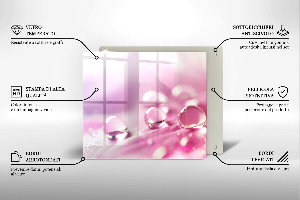 Tagliere in vetro temperato Petali di fiori di rugiada