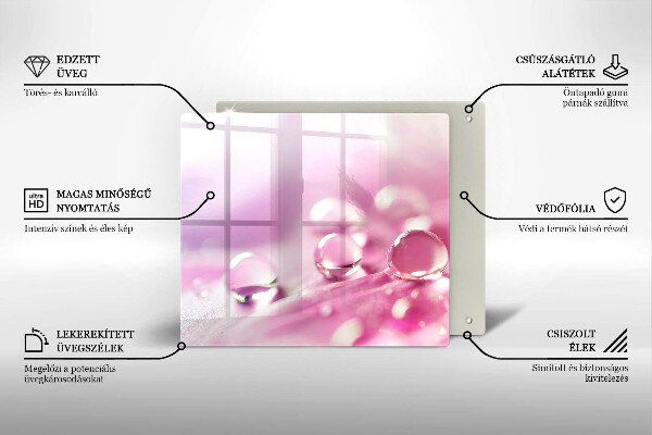 Tagliere in vetro temperato Petali di fiori di rugiada
