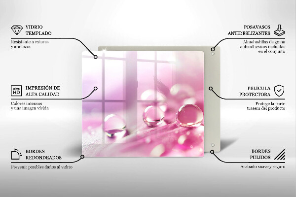 Tagliere in vetro temperato Petali di fiori di rugiada