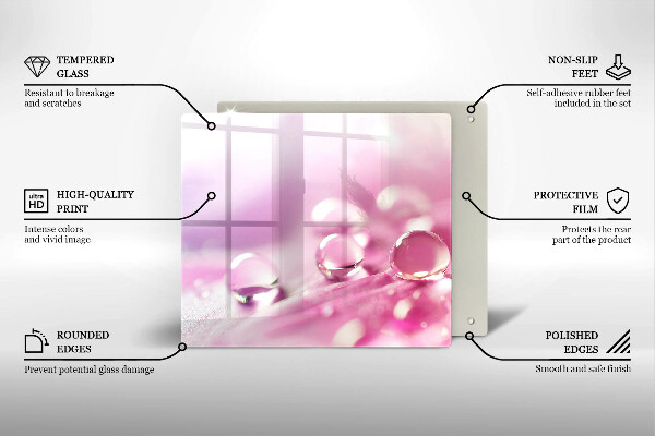 Tagliere in vetro temperato Petali di fiori di rugiada
