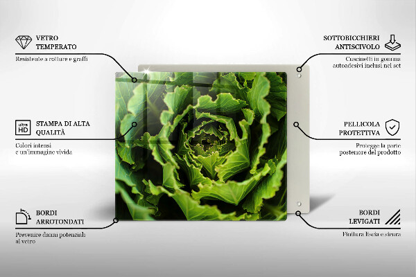 Tagliere in vetro temperato Mangiare foglie di lattuga