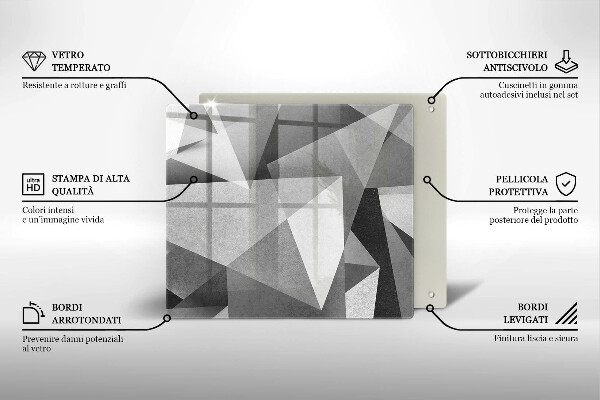 Tagliere in vetro temperato Astrazione tagliente concreta