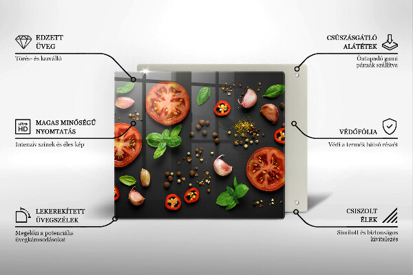 Tagliere in vetro temperato Pomodori e spezie