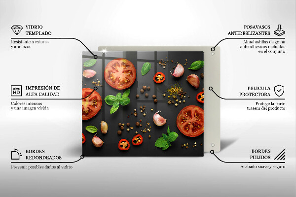 Tagliere in vetro temperato Pomodori e spezie