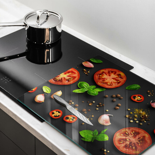 Tagliere in vetro temperato Pomodori e spezie