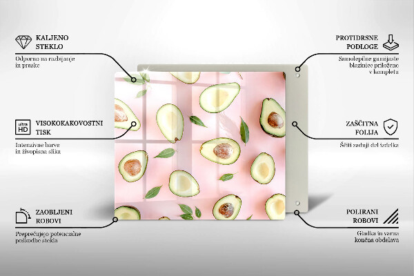 Tagliere in vetro temperato Modello di avocado