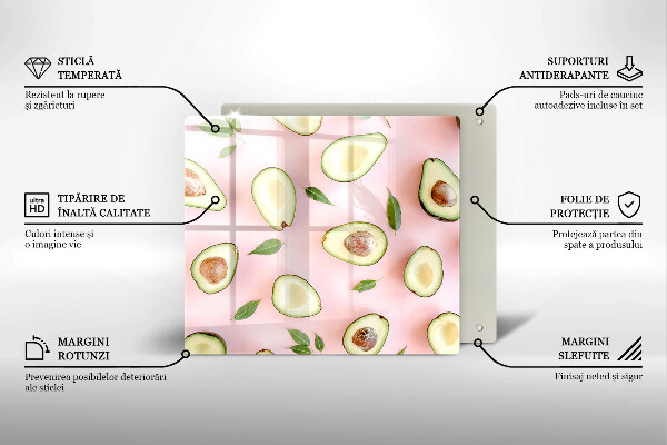 Tagliere in vetro temperato Modello di avocado