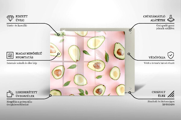 Tagliere in vetro temperato Modello di avocado