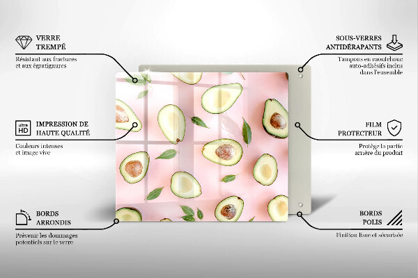 Tagliere in vetro temperato Modello di avocado