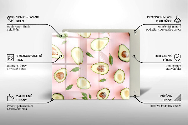 Tagliere in vetro temperato Modello di avocado