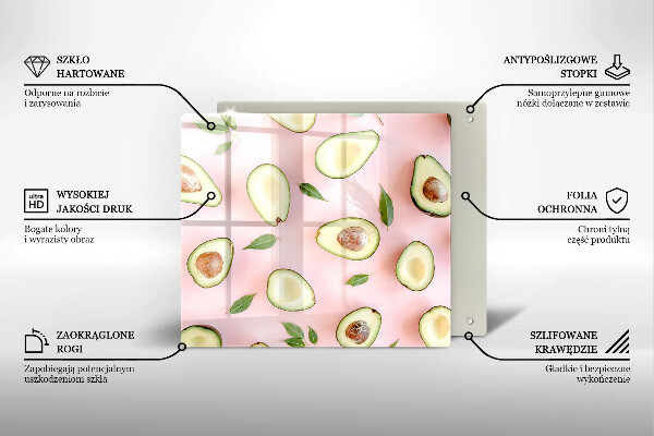 Tagliere in vetro temperato Modello di avocado