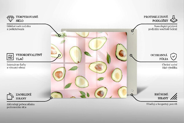 Tagliere in vetro temperato Modello di avocado
