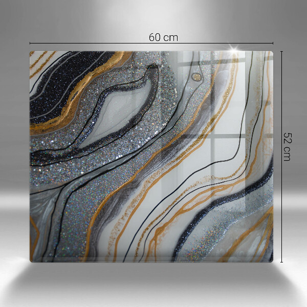 Tagliere in vetro roccia con oro