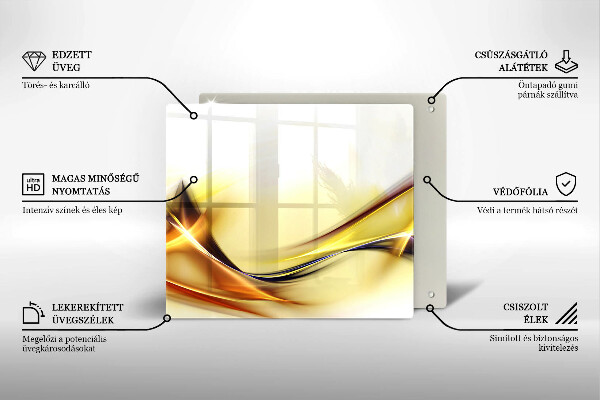 Tagliere in vetro temperato Linee astratte di luce