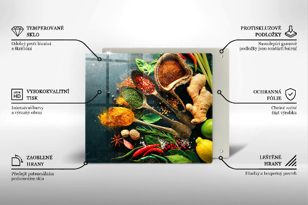 Tagliere in vetro temperato Cucchiai per spezie da cucina