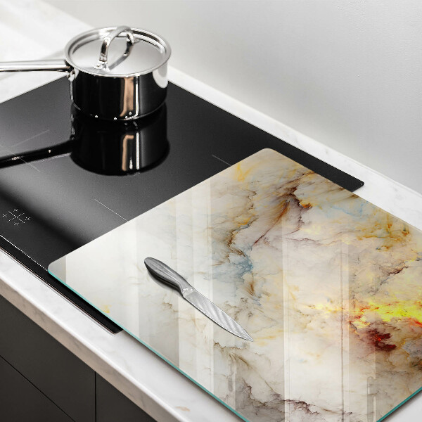 Tagliere in vetro Struttura in marmo con oro