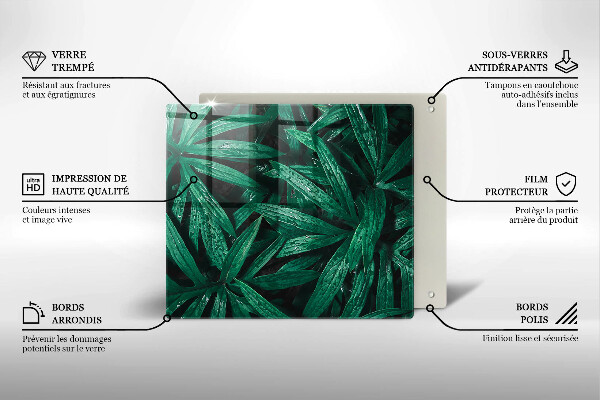 Tagliere in vetro Foglie di piante