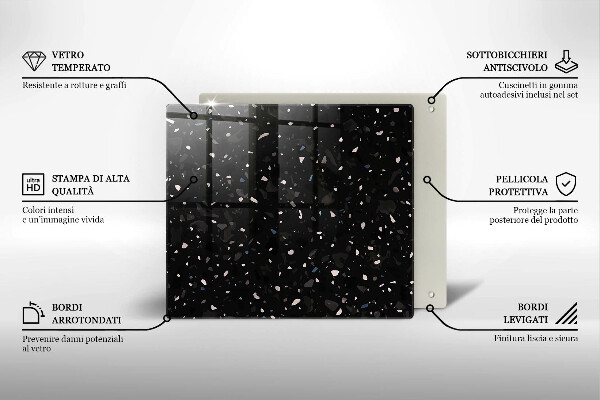 Tagliere in vetro Gres scuro