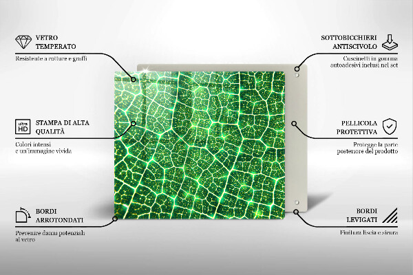 Tagliere in vetro Struttura delle foglie