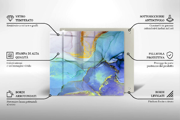 Tagliere in vetro Pietra d'oro incrinata