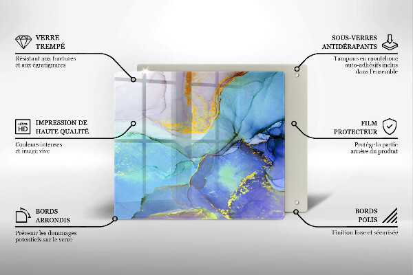 Tagliere in vetro Pietra d'oro incrinata