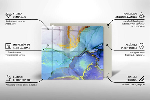 Tagliere in vetro Pietra d'oro incrinata