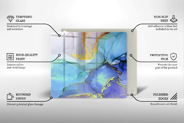 Tagliere in vetro Pietra d'oro incrinata