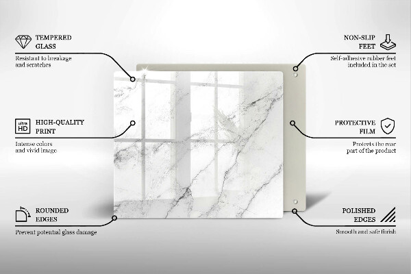 Tagliere in vetro temperato Elegante struttura in marmo