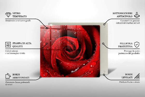 Tagliere in vetro temperato Petali di fiori di rosa