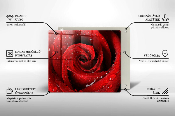 Tagliere in vetro temperato Petali di fiori di rosa