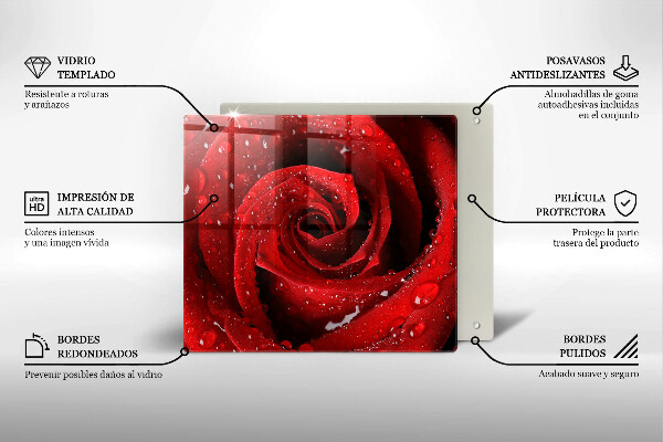 Tagliere in vetro temperato Petali di fiori di rosa