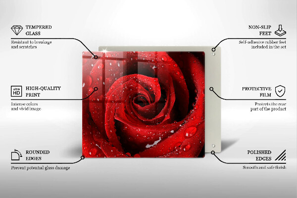 Tagliere in vetro temperato Petali di fiori di rosa