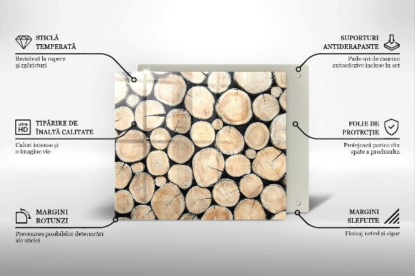 Tagliere in vetro temperato Tronchi d'albero in legno